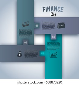 Design elements puzzle style background business presentation template. Vector illustration EPS 10 for chart process service company, for management infographic, banners, web page layout, report firm