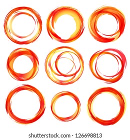 Design elements in red orange colors icons. Vector illustration.