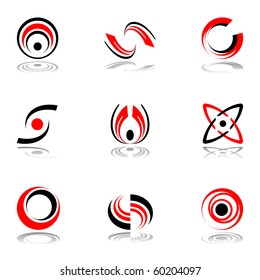 Design elements in red-and-black  colors #4. Vector illustration.