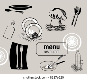 Design elements for the restaurant menu. Vector illustration