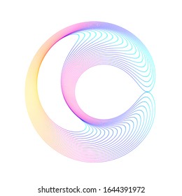 Design elements. Ring circle elegant frame border. Abstract Circular logo element letter O on white background isolated. Creative art. Vector illustration EPS 10 digital for promotion new product