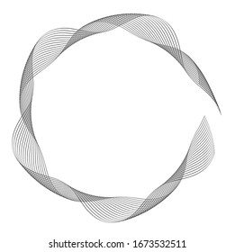 Design elements. Ring circle elegant frame border. Abstract Circular logo element black on white background isolated. Creative art. Vector illustration EPS 10 digital for promotion new product