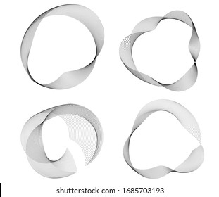Design elements. Ring circle elegant frame border. Abstract Circular logo element black on white background isolated. Creative art. Vector illustration EPS 10 digital for promotion new product