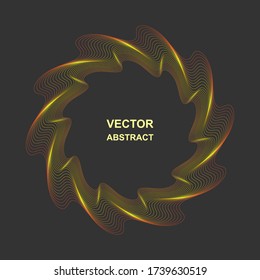  Design elements. Ring circle elegant frame border. Abstract Circular logo element on  dark background isolated.
   Creative art. Background with swirl. 