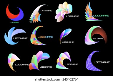 Design Elements . Sail Shape Isolated on White Background . Parachute Logo . 