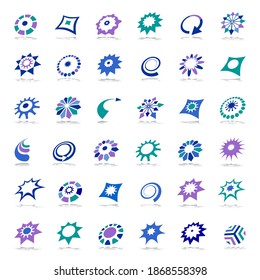 Design elements set. Abstract arrow, star, diamond and  circle shape icons. Vector art.