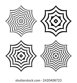 Design Elements Set. Abstract Black and White Icons. Vector Art.