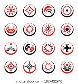 Design elements set. Abstract circle icons. Vector art.