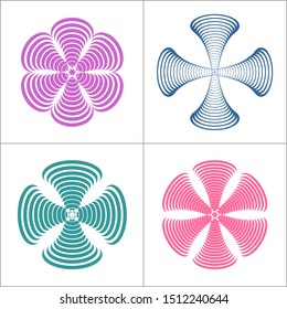 Conjunto de elementos de diseño. Iconos de color abstractos. Arte vectorial.