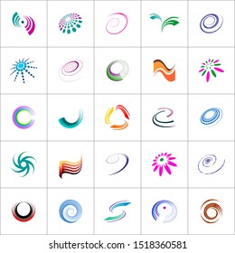 Design elements set. Abstract color icons. Vector art.