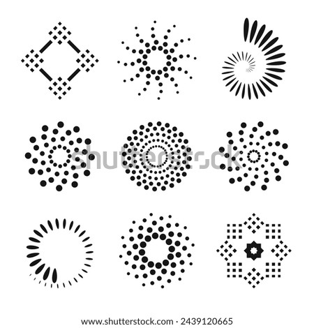 Design Elements Set. Abstract Dots Icons. Vector Art. 