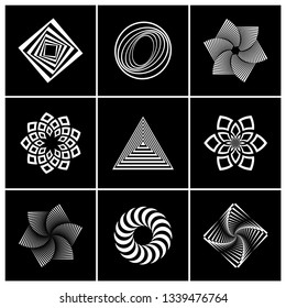Design elements set. Abstract geometric icons. Vector art.