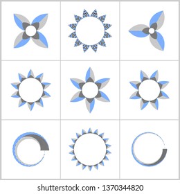 Design elements set. Abstract geometric striped icons. Vector art. 