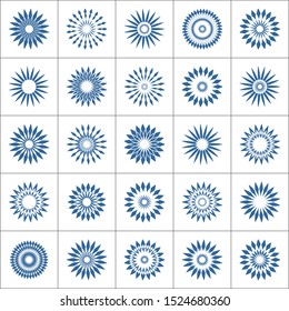 Design elements set. Abstract geometric decorative icons. Vector art.