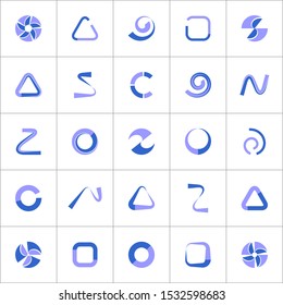 Design elements set. Abstract geometric icons. Vector art.