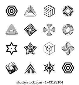 Design elements set. Abstract geometric icons. Vector art.