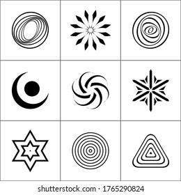 Design elements set. Abstract geometric icons. Vector art.