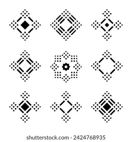 Design Elements Set. Abstract Geometric Dots and Squares Patterns. Vector Art.