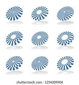 Design elements set. Abstract rotation  icons. Vector art.