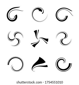 Design elements set. Abstract swirl icons. Vector art.
