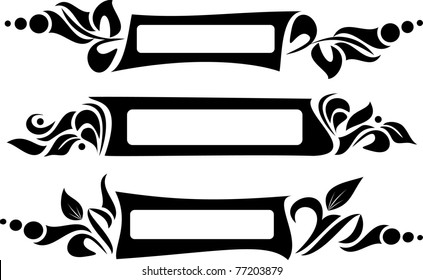 design elements - set of asymmetrical frames for text