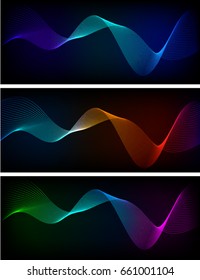 Design elements. Set banners background, business presentation template. Vector illustration horizontal web banner, backdrop glow light effect. Creative art EPS 10 for heading web site page template