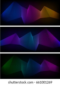 Design elements. Set banners background, business presentation template. Vector illustration horizontal web banner, backdrop glow light effect. Creative art EPS 10 for heading web site page template