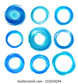 Design elements set in blue colors icons. Set 5. Vector illustration.