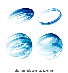 Design elements set in blue colors icons.  Vector. EPS 10.