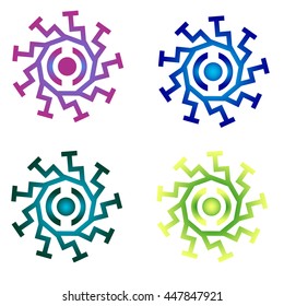 Design elements. Set of ethnic colored suns