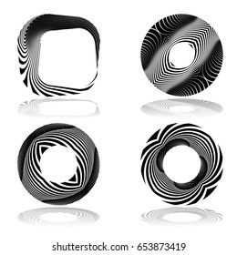 Design elements set. Lines patterns. Vector art.