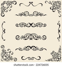 Design elements set on beige