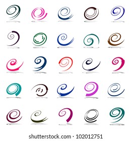 Design elements set. Spiral movement. Vector art.