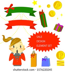 design elements set for winter sale