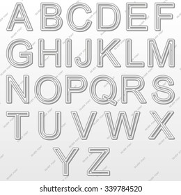 Design elements - silver wire 3D font. Set. Vector illustration EPS10.
