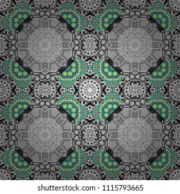 Design elements. Sketch in brown, blue and gray colors. Geometric seamless pattern. Abstract mosaic vector background.