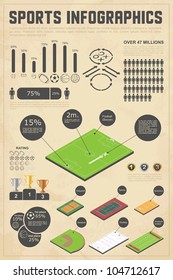 Design elements for sports infographics. Vector illustration.