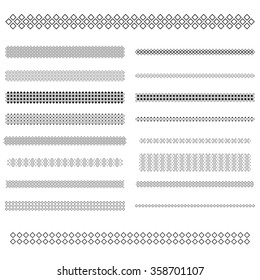 Design elements - square pattern text divider line set