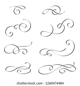 Big Set Calligraphy Swirled Corners Stock Vector (Royalty Free ...