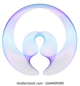 Design elements symbol 3d effect liner ring for wedding - Editable icon - silhouette heart, isolated on white background. Lines thick outline style Vector illustration eps 10 created using Blend Tool