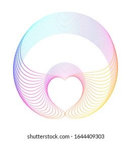 Design elements symbol 3d effect liner ring for wedding - Editable icon - silhouette heart, isolated on white background. Lines thick outline style Vector illustration eps 10 created using Blend Tool