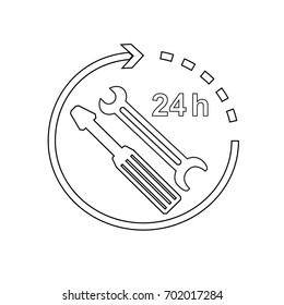 Design elements symbol for Car service maintenance & Auto repair firm. Monochrome Editable sign icon - Includes silhouette Tool set locksmith, isolated on white background. Vector illustration eps 10