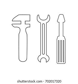 Design elements symbol for Car service maintenance & Auto repair firm. Monochrome Editable sign icon - Includes silhouette Tool set locksmith, isolated on white background. Vector illustration eps 10