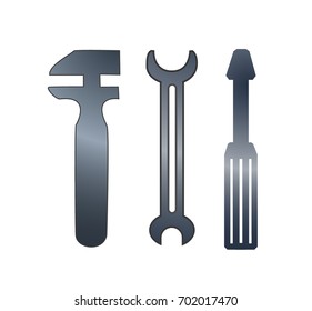 Design elements symbol for Car service maintenance & Auto repair firm. Monochrome Editable sign icon - Includes silhouette Tool set locksmith, isolated on white background. Vector illustration eps 10