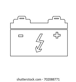Design elements symbol for Car service maintenance & Auto repair firm. Monochrome Editable sign icon - Includes silhouette Accumulator battery, isolated on white background. Vector illustration eps 10
