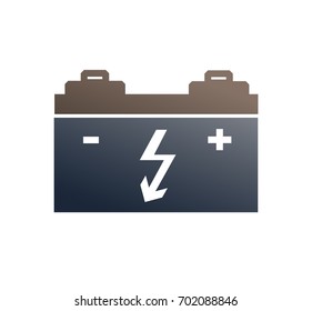 Design elements symbol for Car service maintenance & Auto repair firm. Monochrome Editable sign icon - Includes silhouette Accumulator battery, isolated on white background. Vector illustration eps 10