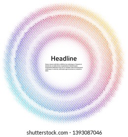 Design elements symbol Editable color halftone frame dot circle pattern on white background. Vector illustration eps 10 frame with black random dots. Round border Icon using halftone circle dots textu
