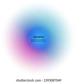 Design elements symbol Editable color halftone frame dot circle pattern on white background. Vector illustration eps 10 frame with black random dots. Round border Icon using halftone circle dots textu