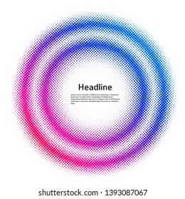 Design elements symbol Editable color halftone frame dot circle pattern on white background. Vector illustration eps 10 frame with black random dots. Round border Icon using halftone circle dots textu