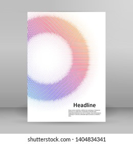 Design elements symbol Editable color halftone frame dot circle pattern on white background. Vector illustration eps 10 frame with black random dots. Round border Icon using halftone circle dots 